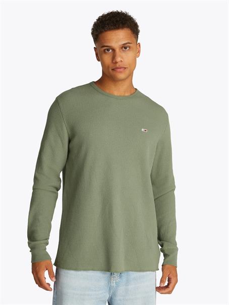 TJM SLIM WAFFLE LS TEE EXT aruba green