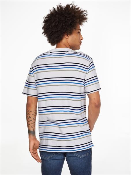 TJM STRIPE CREPE TEE white stripe