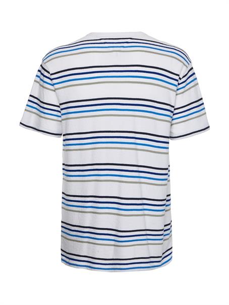 TJM STRIPE CREPE TEE white stripe