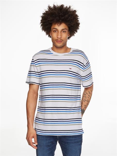 TJM STRIPE CREPE TEE white stripe