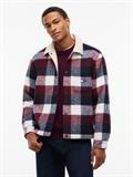 TJM TEDDY COLLAR BRUSHED SHACKET dark night navy - buffalo check