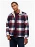 TJM TEDDY COLLAR BRUSHED SHACKET dark night navy - buffalo check
