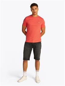 TJM XSLIM JASPE HTR TEE EXT bright vermillion htr