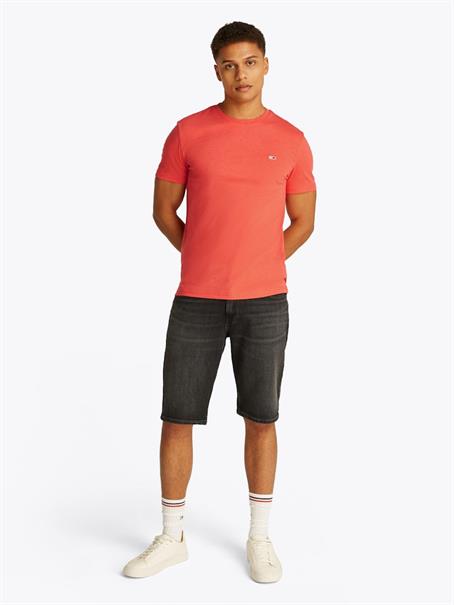 TJM XSLIM JASPE HTR TEE EXT bright vermillion htr