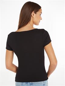 TJW BBY BUTTON RIB C-NECK black