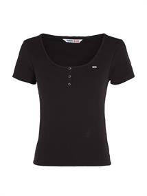 TJW BBY BUTTON RIB C-NECK black