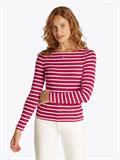 TJW BOAT NECK TOP LS brilliant berry - stripe