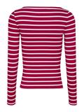 TJW BOAT NECK TOP LS brilliant berry - stripe