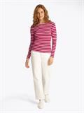 TJW BOAT NECK TOP LS brilliant berry - stripe
