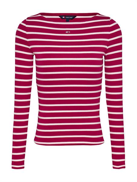 TJW BOAT NECK TOP LS brilliant berry - stripe