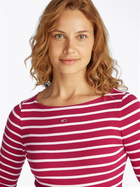 TJW BOAT NECK TOP LS brilliant berry - stripe