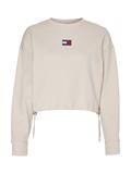 TJW BXY CROP BADGE DRAWSTR CREW stony beige