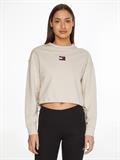 TJW BXY CROP BADGE DRAWSTR CREW stony beige