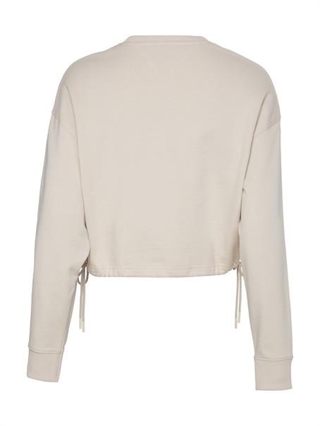 TJW BXY CROP BADGE DRAWSTR CREW stony beige