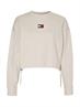 TJW BXY CROP BADGE DRAWSTR CREW stony beige