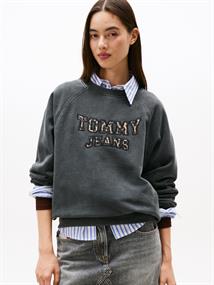 TJW BXY LEOPARD VARSITY CREW black