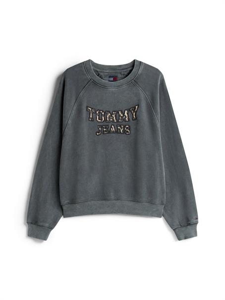 TJW BXY LEOPARD VARSITY CREW black