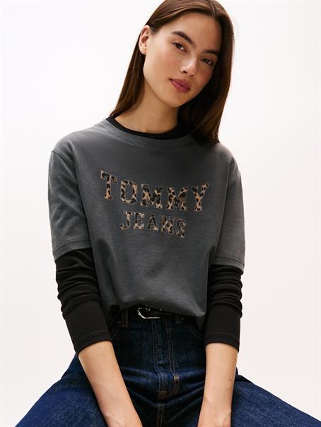 TJW BXY LEOPARD VARSITY TEE black