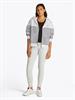 TJW BXY SCRIPT LOGO ZIP THRU ecru - navy stripe
