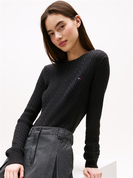 TJW CABLE ESSENTIAL SWEATER black