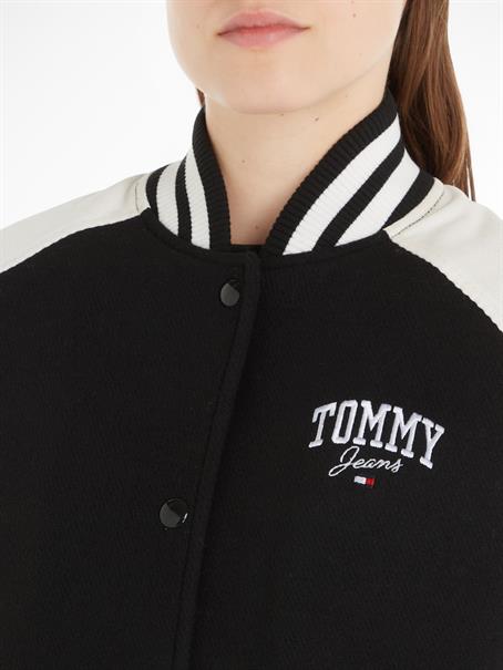 TJW CORD WOOL MIX LETTERMAN black