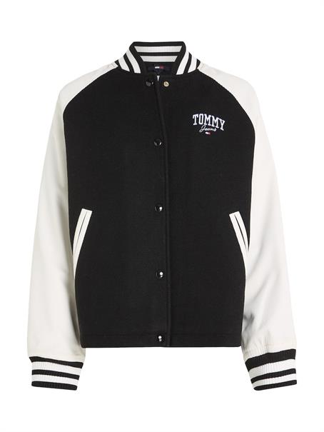 TJW CORD WOOL MIX LETTERMAN black