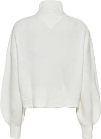 TJW CROP COLLEGE CABLE SWEATER ecru