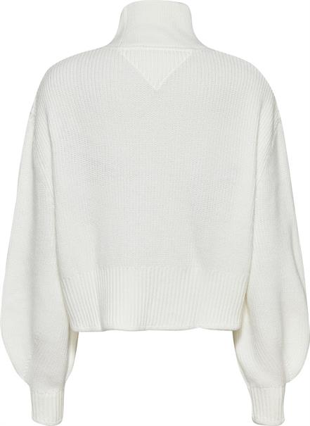 TJW CROP COLLEGE CABLE SWEATER ecru