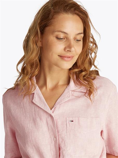 TJW CRP LINEN SS SHIRT precious pink-stripe