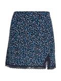 TJW DITSY FLORAL LACE MINI SKIRT blue ditsy floral print
