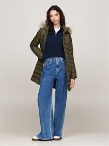TJW ESSENTIAL HOODED DOWN COAT fatigue green