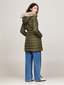 TJW ESSENTIAL HOODED DOWN COAT fatigue green