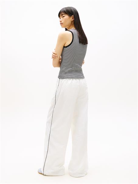 TJW ESSENTIAL RIB TANK EXT black-ecru stripe