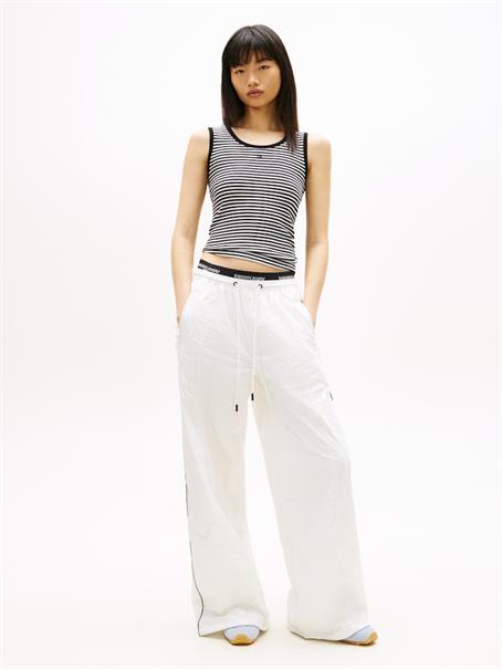 TJW ESSENTIAL RIB TANK EXT black-ecru stripe