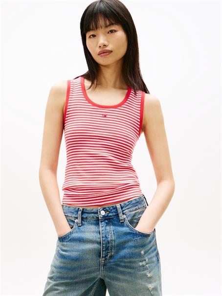 TJW ESSENTIAL RIB TANK EXT red alert - stripe