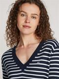 TJW ESSENTIAL VNECK SWEATER EXT navy - white stripe