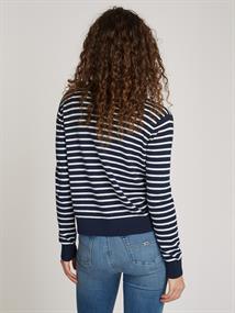 TJW ESSENTIAL VNECK SWEATER EXT navy - white stripe