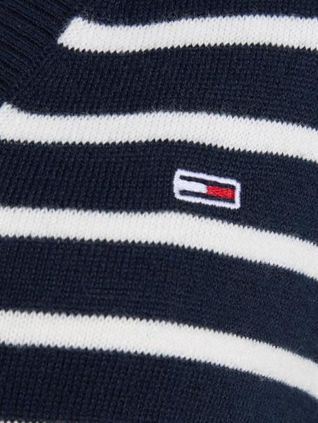 TJW ESSENTIAL VNECK SWEATER EXT navy - white stripe