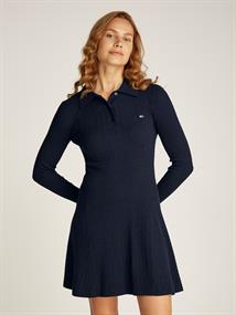 TJW F&F POLO CABLE SWEATER DRESS dark night navy