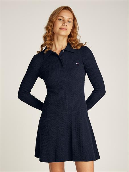 TJW F&F POLO CABLE SWEATER DRESS dark night navy