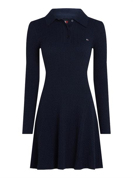 TJW F&F POLO CABLE SWEATER DRESS dark night navy