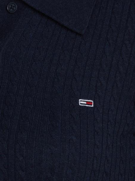 TJW F&F POLO CABLE SWEATER DRESS dark night navy