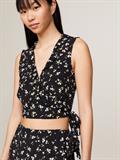 TJW FLORAL RUFFLE WRAP TOP EXT spring floral