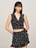 TJW FLORAL RUFFLE WRAP TOP EXT spring floral