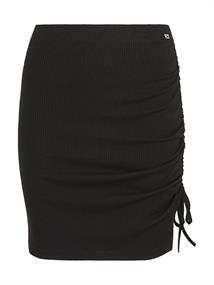 TJW GATHERING RIB MINI SKIRT black