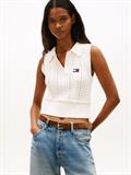 TJW GMD CABLE POLO SWEATER ancient white
