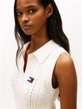 TJW GMD CABLE POLO SWEATER ancient white