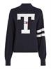 TJW LETTERMAN FLAG SWEATER desert sky