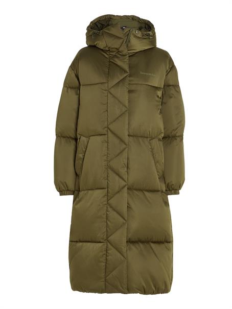TJW LONG SATIN PUFFER drab olive green
