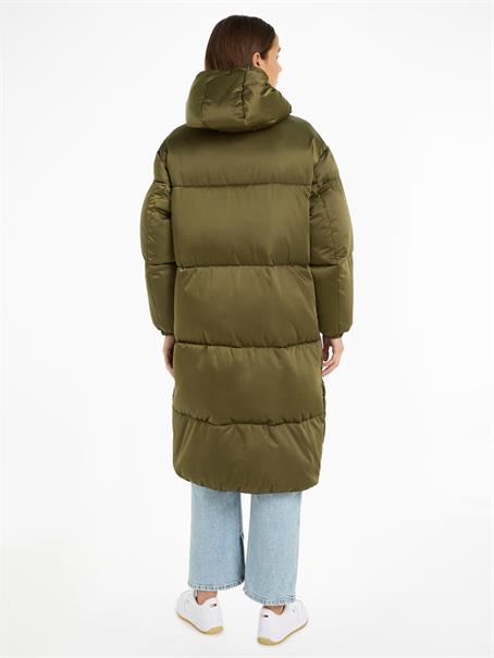 TJW LONG SATIN PUFFER drab olive green